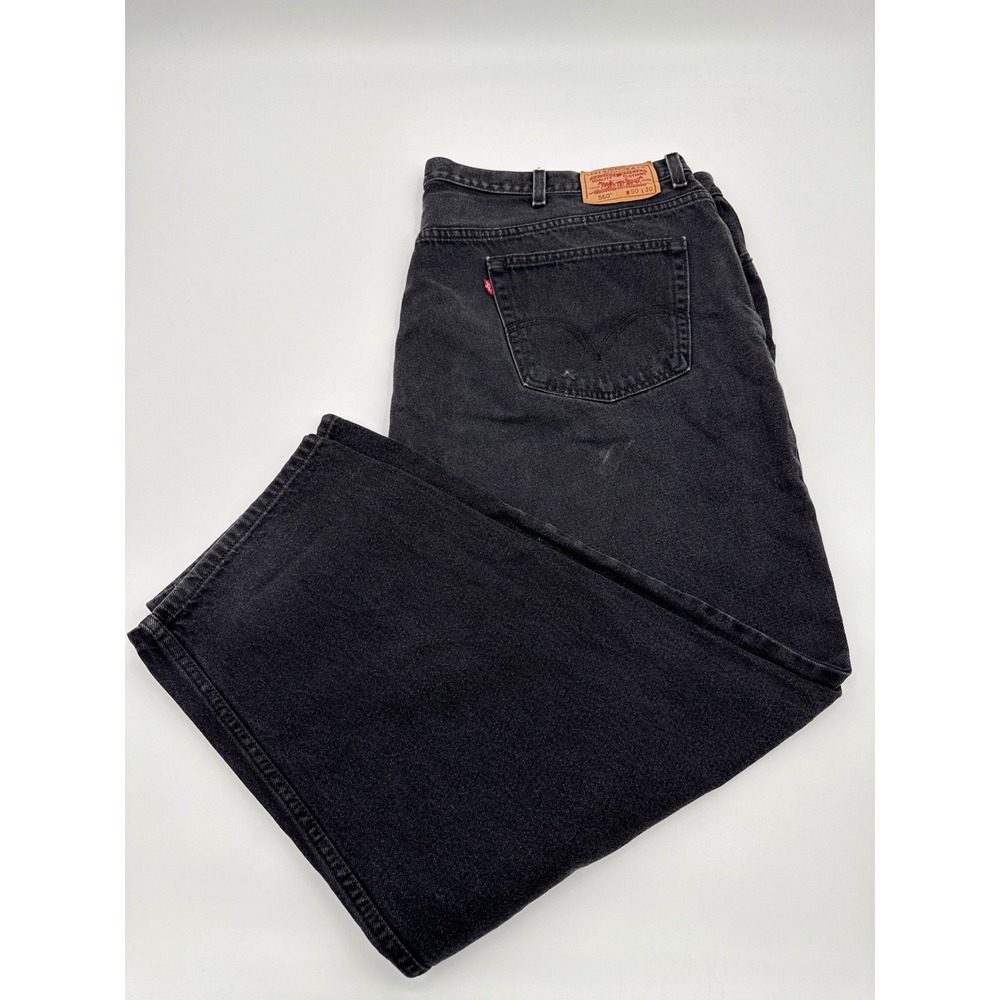 Levis 560 Comfort Fit Jeans Mens 50x30 Black Faded Denim Tapered Leg 0560-0260